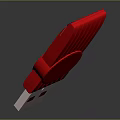 Red Portable USB Flash Drive High Speed Storage for Mobile Digital Devices 3d model