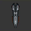 Futuristic Cosmic Spaceship With Streamlined Gray Blue Red Details And Multiple Modules Antennas
