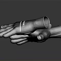 Black CHEMBRO Gloves With White Fingertips And Wrist Stripes Design Pair 3d model