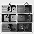 Multiple Modern Kitchen Sinks With Various Designs And Functional Features For Home Use 3d model