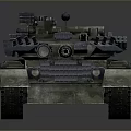 Detailed Military Tank 3D Render With Long Gun Barrel Heavy Tracks And Turret