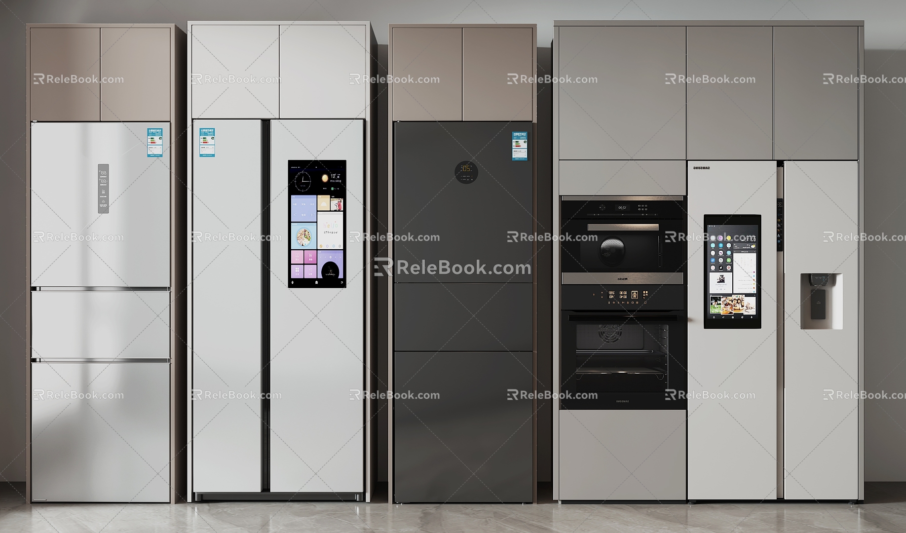 Modern refrigerator embedded refrigerator double door refrigerator 3d model