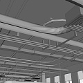 Industrial LOFT pipe ceiling air conditioning pipe 3d model