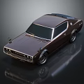 Vintage Brown Two Door Sports Car With Shiny Body And Black Wheels