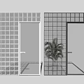 Modern Glass Swing Doors With Various Textures And Frame Designs 3d model