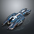 Futuristic Metallic Spaceship Design With Sleek Aerodynamic Structure And Detailed Accents