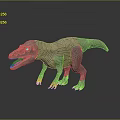 Realistic 3D Dinosaur Model Standing Pose With Open Mouth And Sharp Teeth