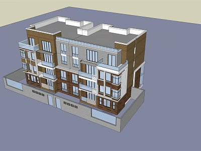 Modern Multi Storey Residential Building With Balconies And Glass Windows 3d model