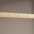Modern Linen Chandelier with Long Rectangular Design for Contemporary Interior Spaces 3d model