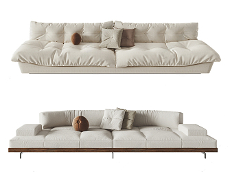 Modern double sofa soft sofa 3d model