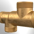Brass Three Way Plumbing Fitting Durable Metal Connection Component For Pipe Systems