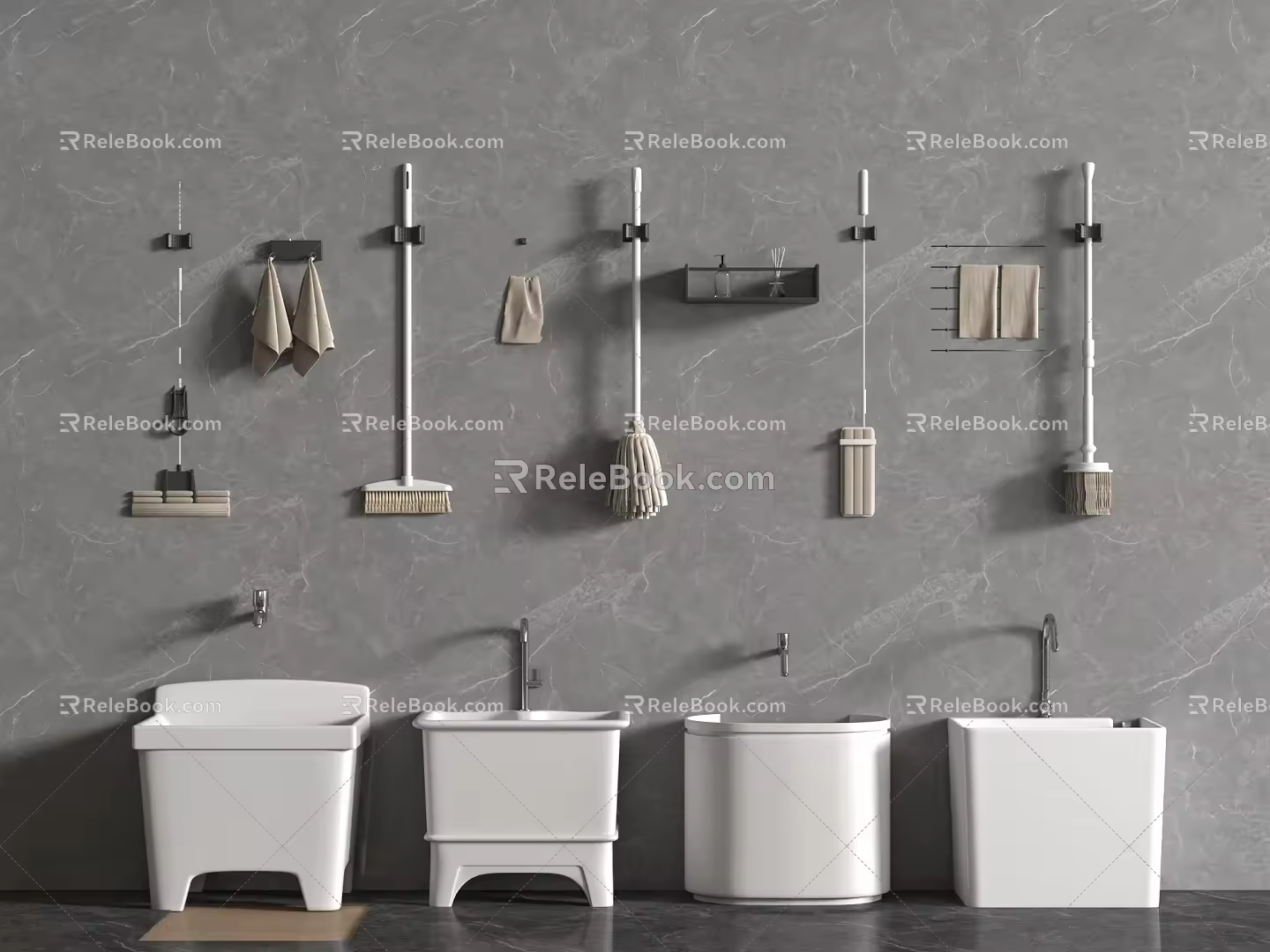 Modern mop pool mop pool 3d model