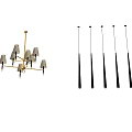 Modern lamp combination chandelier 3d model