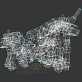Low Poly Unicorn Models In Purple Green And White With Two Sizes For Decoration