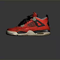 Stylish Red Sports Sneakers With Mesh Upper Black Laces And White Sole