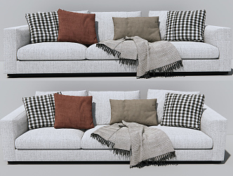 Modern Multiplayer Sofa Fabric Multiplayer Sofa 3d model