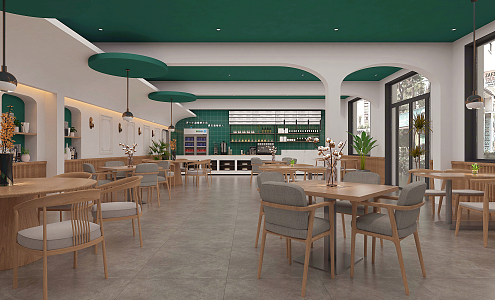 Nordic Restaurant Small Fresh Restaurant 3d model