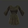 Stylish Gray Cropped Top Design With Flared Sleeves And Pleated Skirt