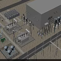 Industrial High Voltage Outdoor Substation With Transformers Metal Structures And Equipment