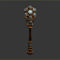 Ornate Metal Hammer Hardware Tool With Decorative Handle And Gemstone Accents