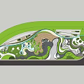Scenic Park Landscape Design With Winding Paths Green Lawns And Trees