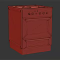 Vintage Kitchen Stove with Worn Surface Burners Oven Door and Drawer Design