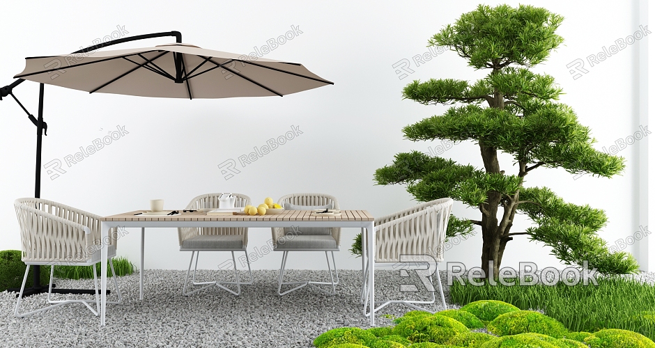 Modern outdoor table and chair courtyard leisure seat model