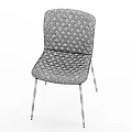 Elegant Brown Diamond Quilted Upholstered Dining Chair with Gold Metal Legs