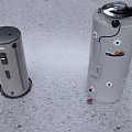 Two Standing Cylindrical Household Water Heaters For Home Hot Water Supply