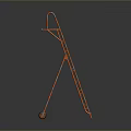 Sturdy Orange Foldable Industrial Ladder With Wheels And Safety Rails