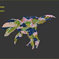 Futuristic Mechanical Dinosaur Character With Cybernetic Blue Accents And Glowing Details