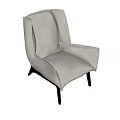 Modern Accent Chair Design With Light Upholstery And Black Wooden Legs
