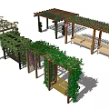 Outdoor Garden Pergola Designs With Wooden Structure Climbing Vines And Benches