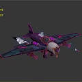Cosmic Spaceship With Purple Wings Blue Body And Detailed Decorations For Space Exploration