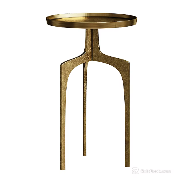 Elegant Modern Side Table Design With Round Top And Geometric Metal Legs 3d model