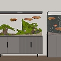 Modern fish tank embedded fish tank fish tank cabinet 3d model