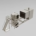 Heavy Duty Industrial Equipment With Metal Enclosures Staircases And Platform Frames