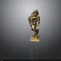 Artistic Owl Sculpture Perched On Branch With Square Base Decoration