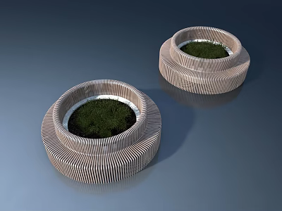 Round Striped Design Leisure Chair With Green Center And Modern Aesthetic 3d model