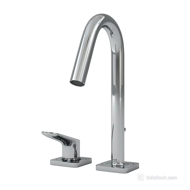 Modern Chrome Kitchen Faucet With Tall Spout And Single Handle Sleek Design 3d model 