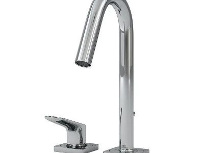 Modern Chrome Kitchen Faucet With Tall Spout And Single Handle Sleek Design 3d model
