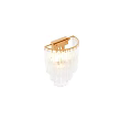 Elegant Modern Layered Wall Sconce With Transparent Glass Strips And Brass Frame