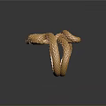 Golden Snake Shaped Ring With Intricate Design Fashionable Daily Life Accessory