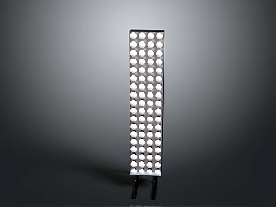 Modern Minimalist Standing Floor Lamp With Multiple Round White Bulbs And Black Metal Base 3d model