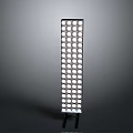 Modern Minimalist Standing Floor Lamp With Multiple Round White Bulbs And Black Metal Base