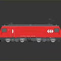 Red Swiss Federal Railways Train Model with Solar Panels on Roof and SBB Logo