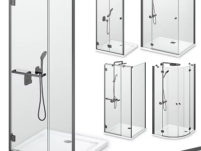 Modern Shower Sauna Enclosure With Clear Glass Panel And Multiple Design Options Acrylic Base 3d model