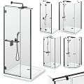 Modern Shower Sauna Enclosure With Clear Glass Panel And Multiple Design Options Acrylic Base