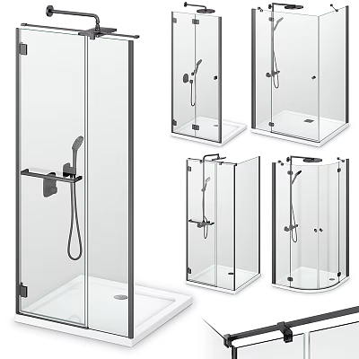 Modern Shower Sauna Enclosure With Clear Glass Panel And Multiple Design Options Acrylic Base 3d model
