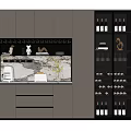 Modern Wine Cabinet With Glass Doors Wine Bottles And Lighting In Kitchen Design
